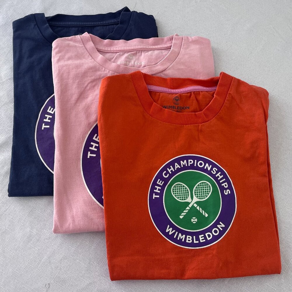 3x Wimbledon The Championships T-Shirt Kids Unisex 8-10 Years 100% Cotton